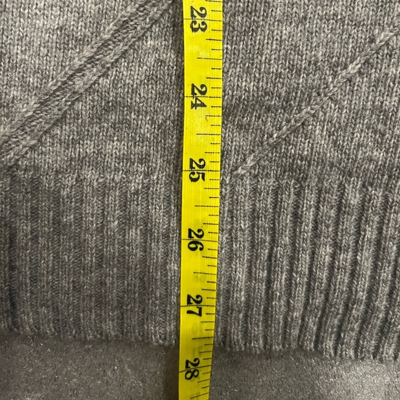 [XL]Enzo Moutorani  Light Gray Wool Blend Textured Mix Knit 1/4 Zip Sweater - Picture 6 of 8